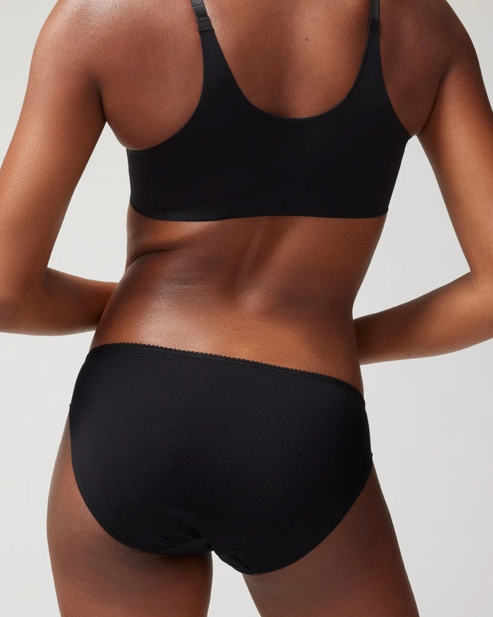 BLACK - Cotton Blend Bikini Panty with Lace | Soma
