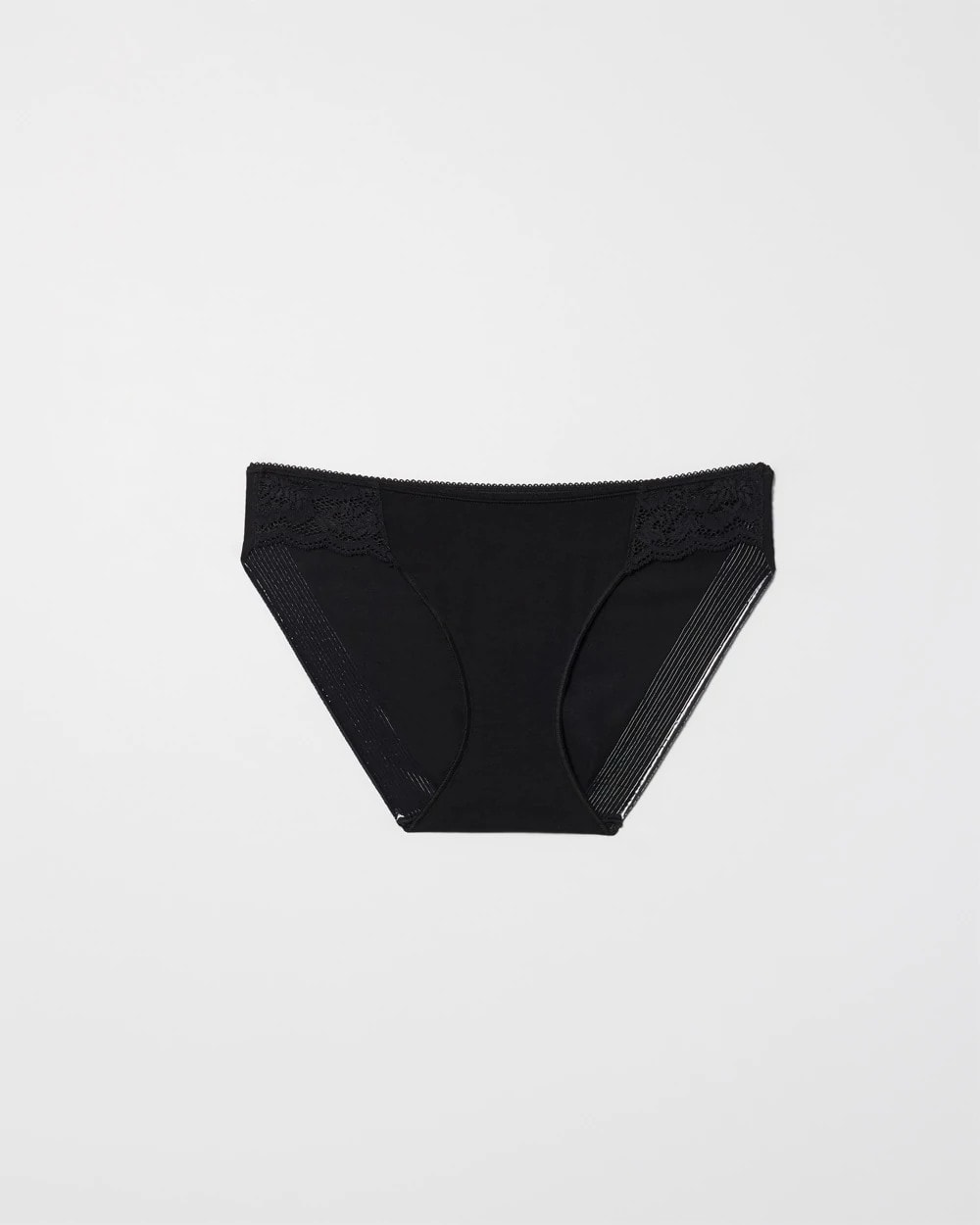 BLACK - Cotton Blend Bikini Panty with Lace | Soma