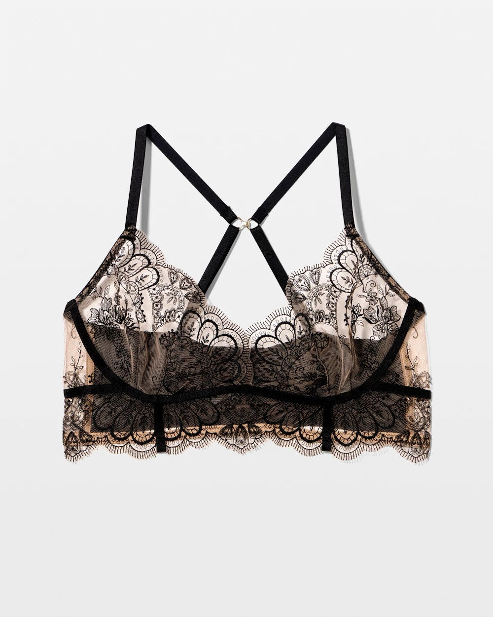 BLACK - Tattoo Lace Embroidered Bralette | Soma