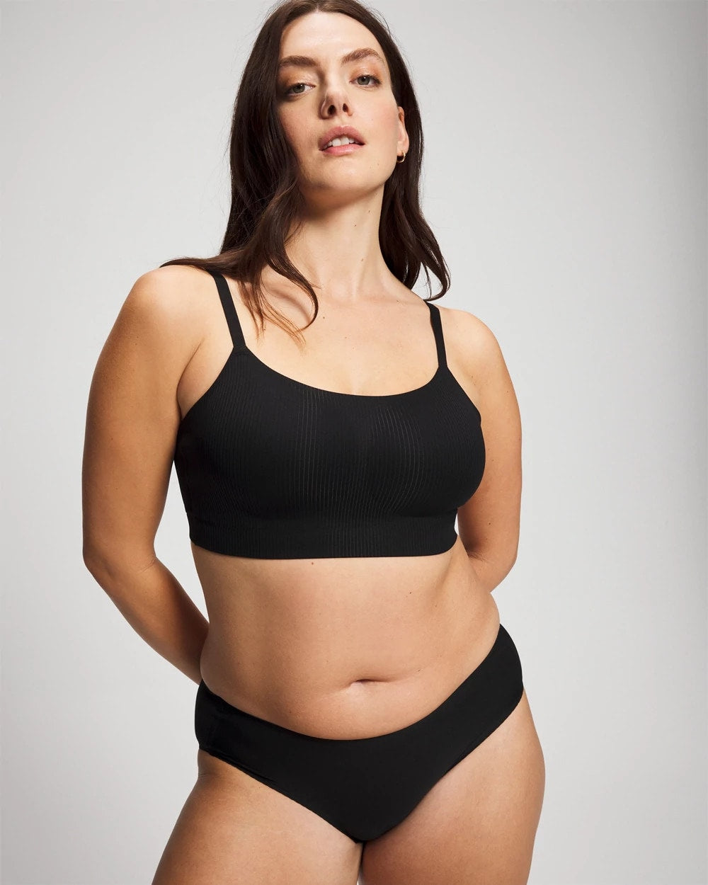 BLACK - Rib Adjustable Bralette | Soma