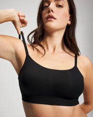 BLACK - Rib Adjustable Bralette | Soma