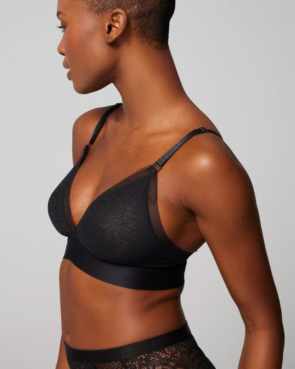 BLACK - Triangle Bralette with Lace | Soma