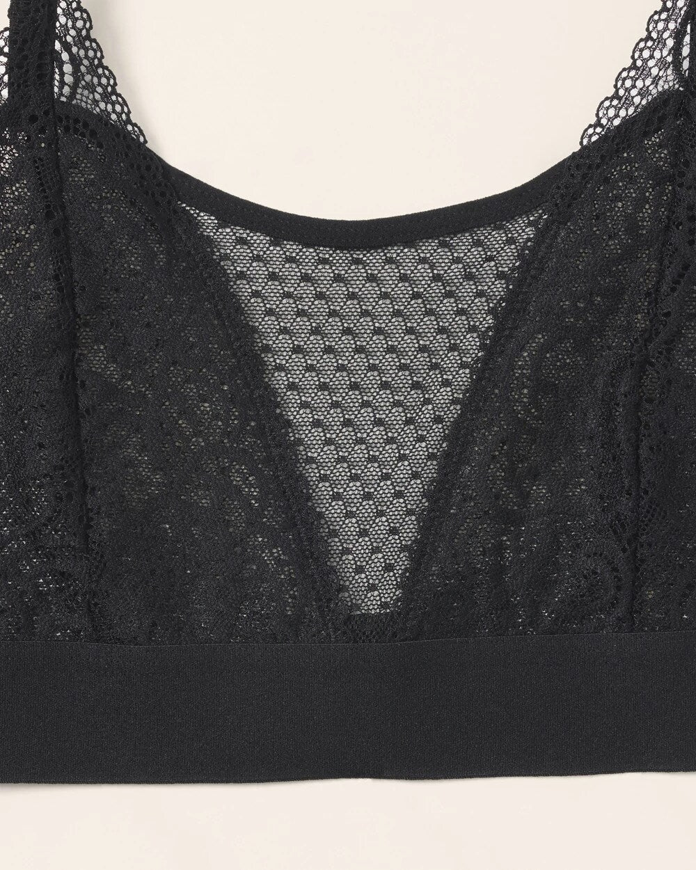 BLACK - Wireless Pocketed Cupless Lace Bralette | Soma
