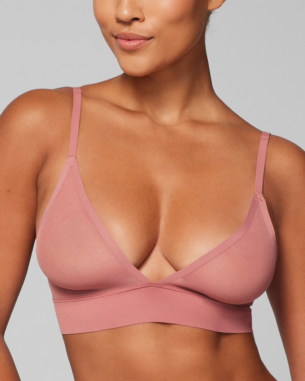 CLAY ROSE - Triangle Mesh Bralette | Soma