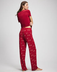 FIRST NIGHT RED/FOIL - Packaged Short-Sleeve Pant Pajama Set | Soma