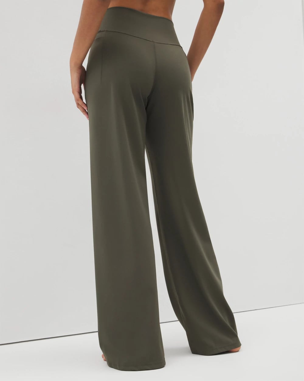 DARK GRAY OLIVE - High-Waist Wide-Leg Pants | Soma