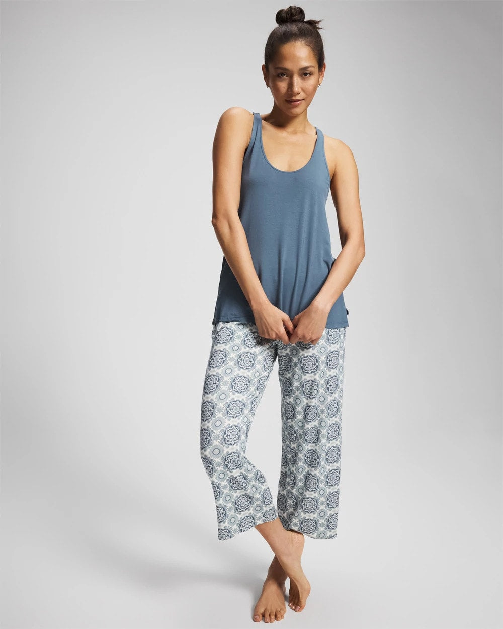 HAVEN TILE MINI GREEN - Tank + Crop Pants Pajama Set | Soma