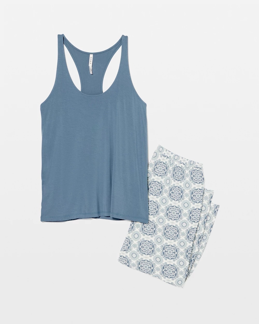 HAVEN TILE MINI GREEN - Tank + Crop Pants Pajama Set | Soma