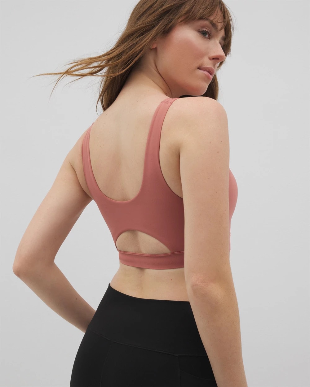 CLAY ROSE - High-Neck Yoga Bra | Soma