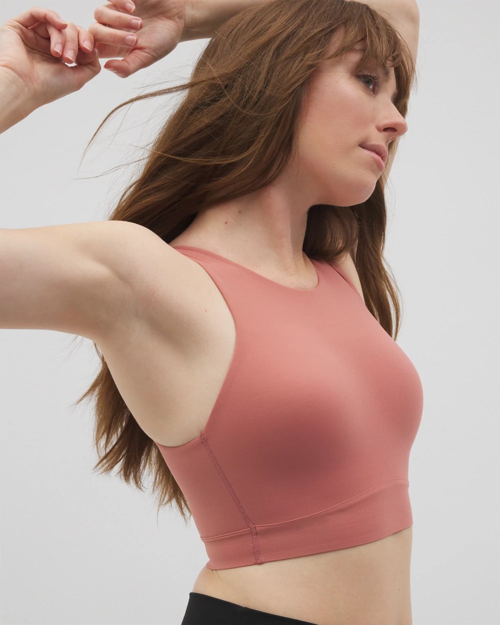 CLAY ROSE - High-Neck Yoga Bra | Soma