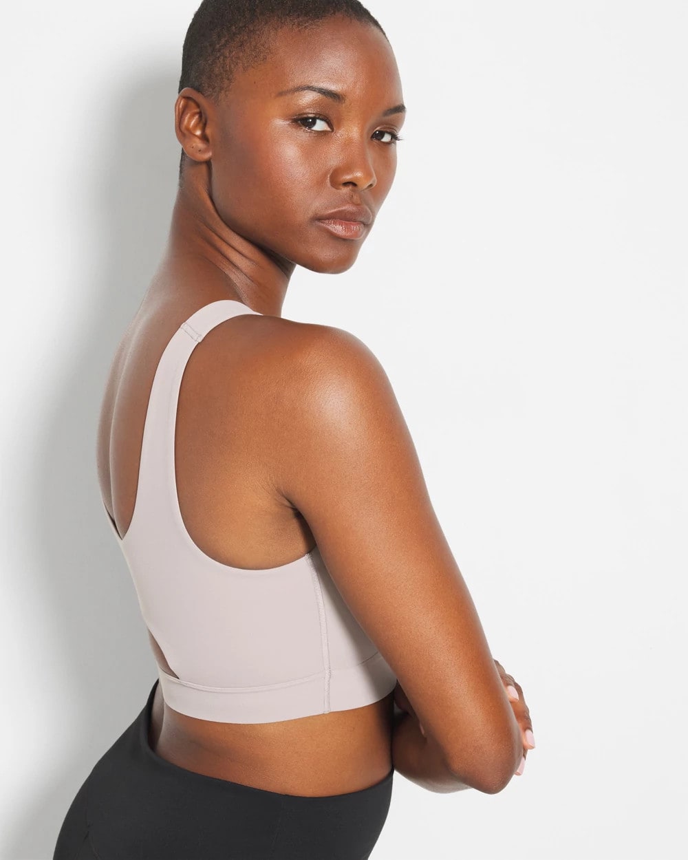 SILVER TAUPE - High-Neck Yoga Bra | Soma