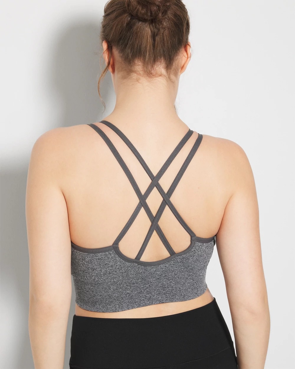 HEATHER OBSIDIAN - Soma Sport Longline Bra with Strappy Back | Soma