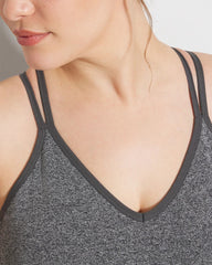 HEATHER OBSIDIAN - Soma Sport Longline Bra with Strappy Back | Soma