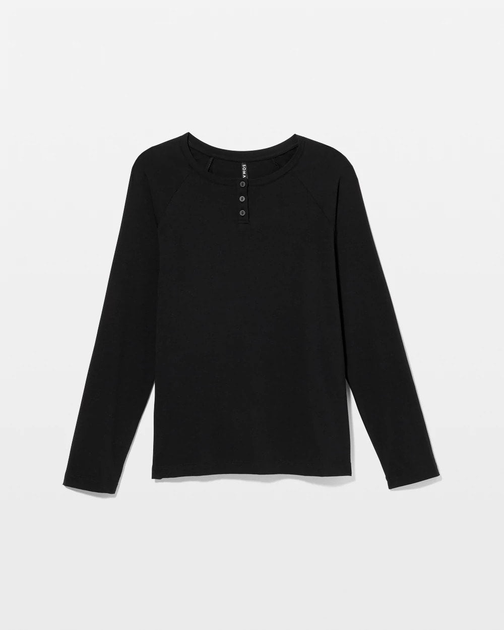 BLACK - Men's Henley Pajama Top | Soma