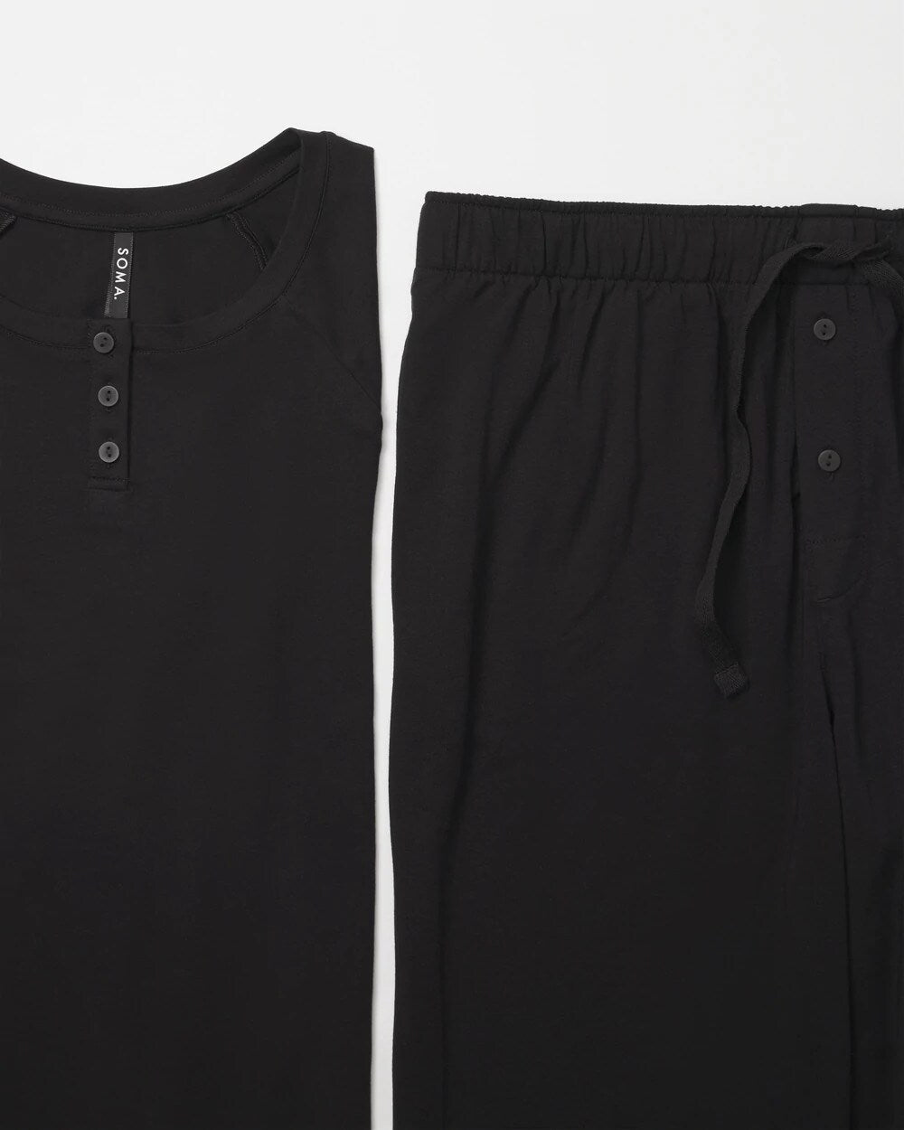 BLACK - Men's Henley Pajama Top | Soma