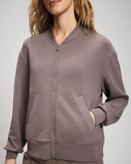 DARK TAUPE - Modern Modal Bomber Jacket | Soma