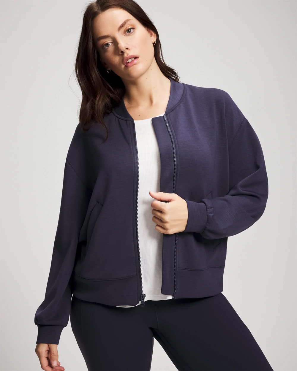 DEEP INDIGO - Modern Modal Bomber Jacket | Soma