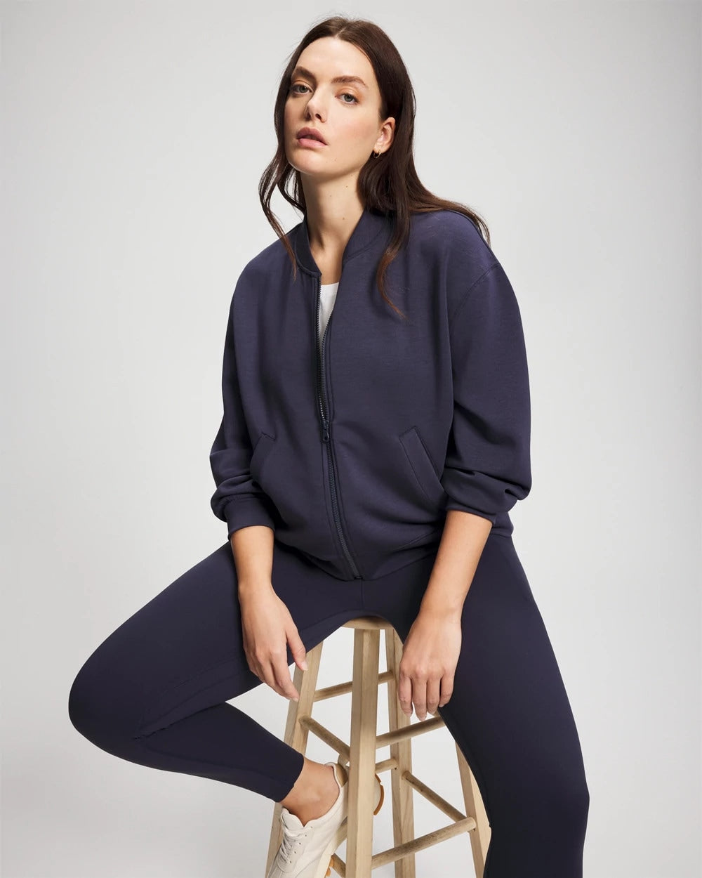 DEEP INDIGO - Modern Modal Bomber Jacket | Soma