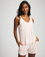 COQUETTE VALENTINE CHAMP - Shirred Strap Pajama Tank | Soma