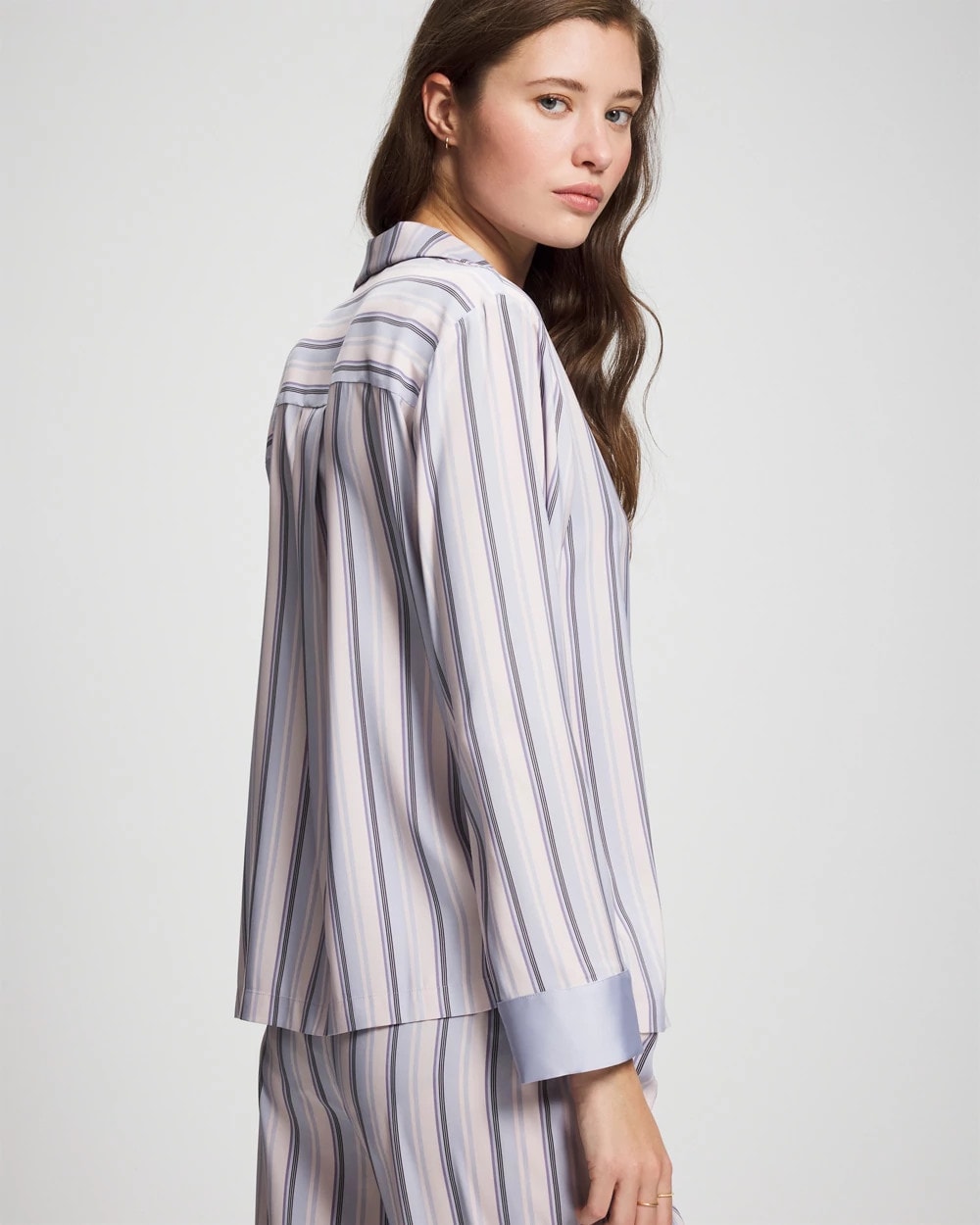 RELAX STRIPE BLUE OPAL - Long-Sleeve Notch Collar | Soma