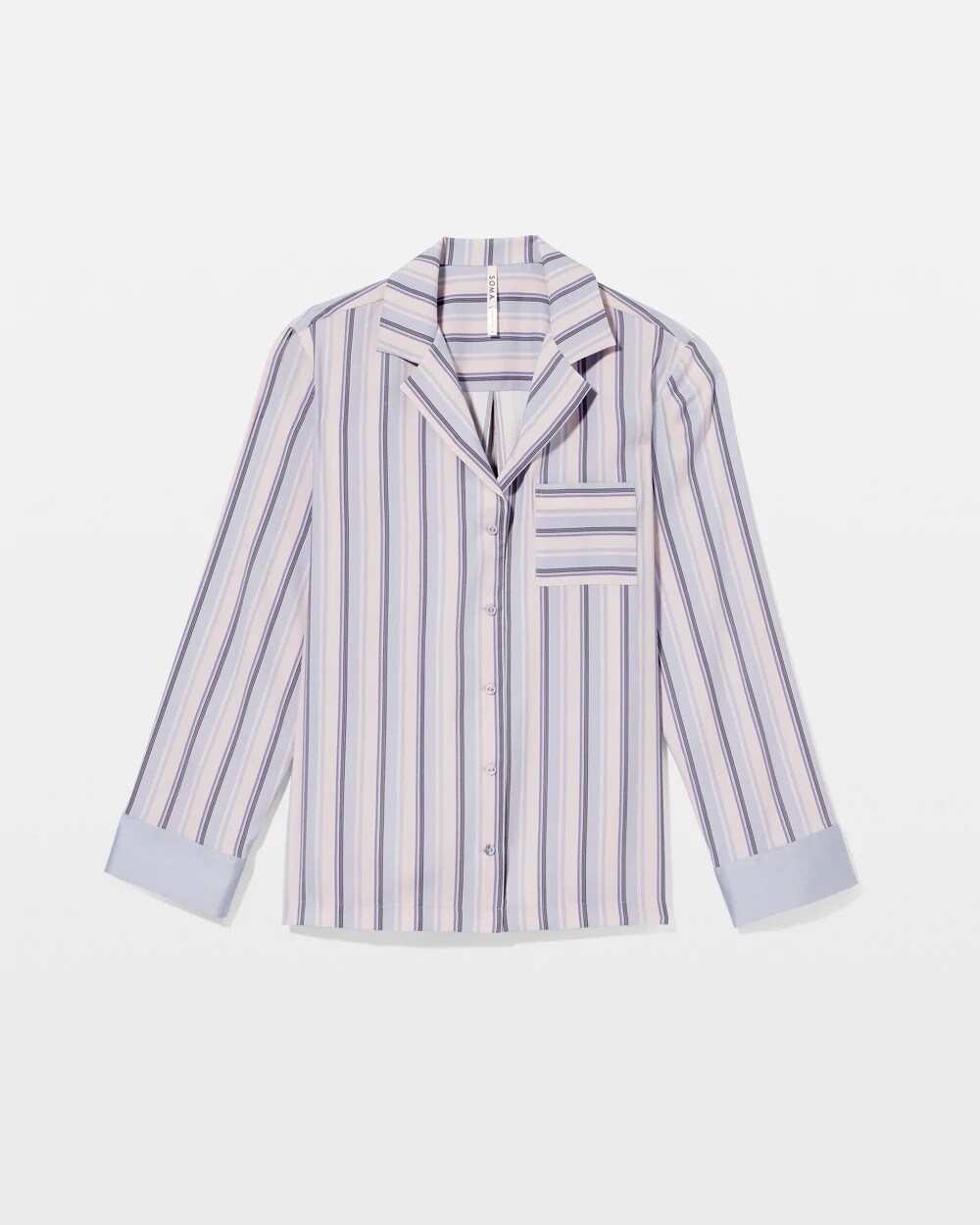 RELAX STRIPE BLUE OPAL - Long-Sleeve Notch Collar | Soma