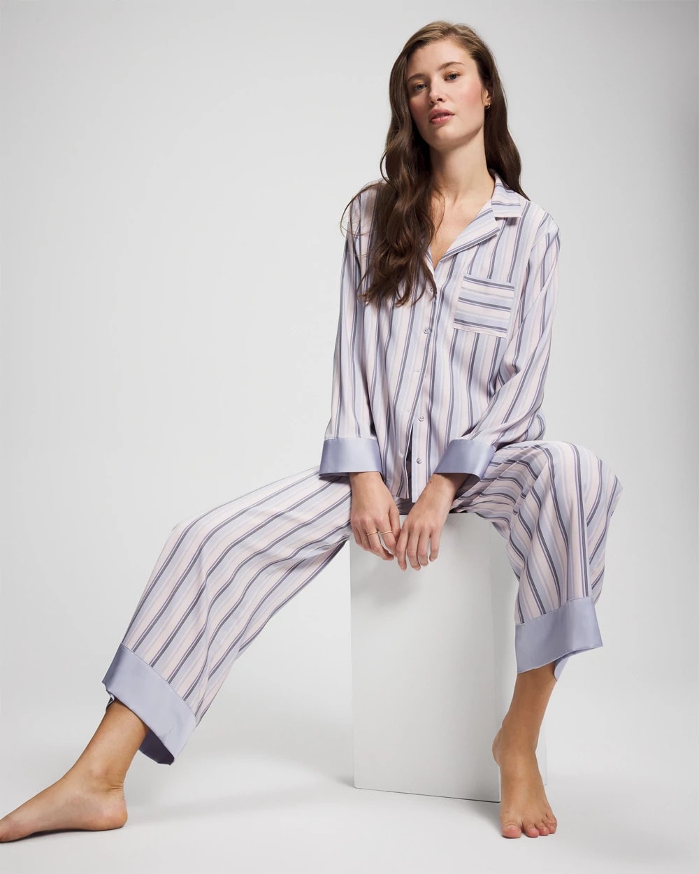 RELAX STRIPE BLUE OPAL - Pajama Pants | Soma