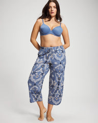 BOTANICAL TILE SUNDOWN - Piped Crop Pajama Pants | Soma