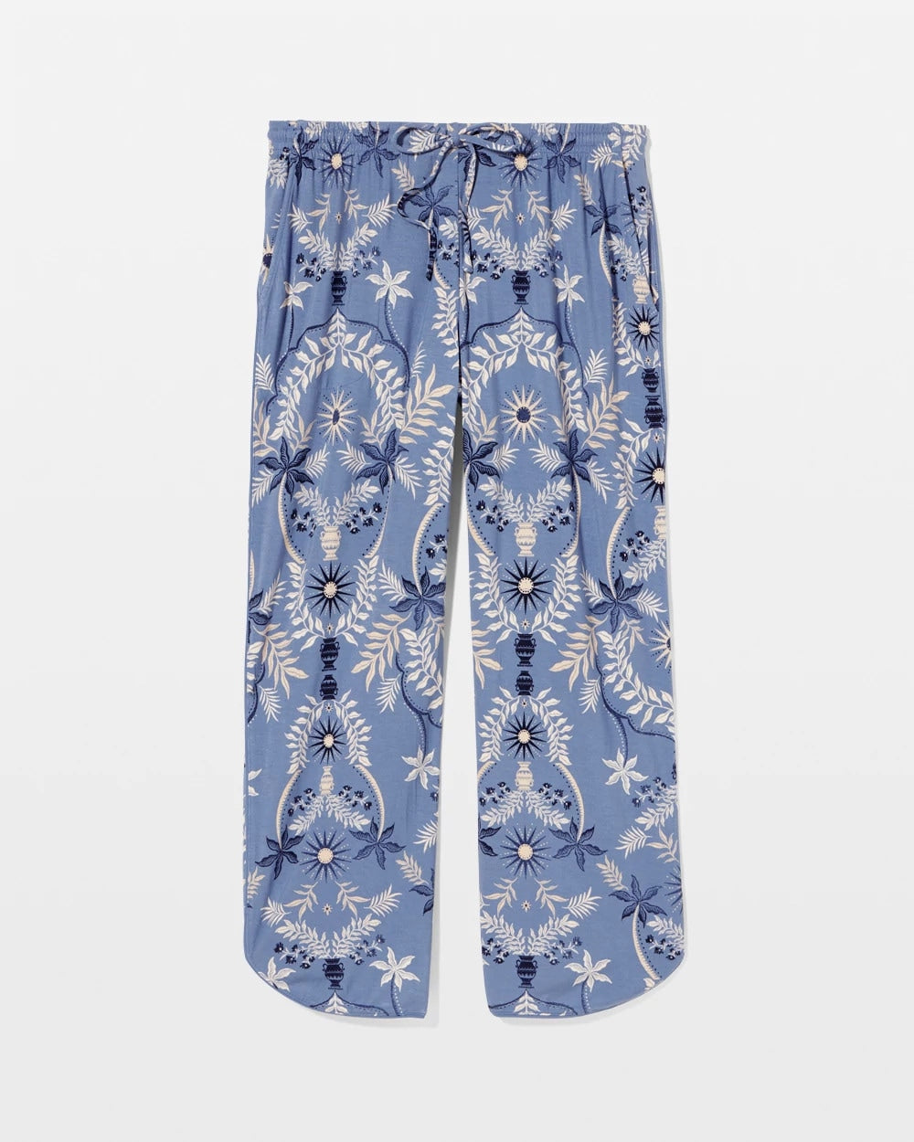 BOTANICAL TILE SUNDOWN - Piped Crop Pajama Pants | Soma