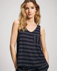 BOHO STRIPE NAVY - V-Neck Pajama Tank | Soma