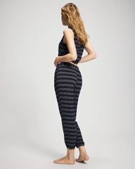 BOHO STRIPE NAVY - Banded Ankle Pajama Pant | Soma