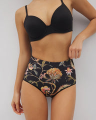 JAIPUR FLORAL BLACK - High-Waist Brief Panty | Soma