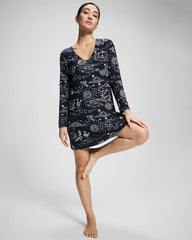 COSMIC BALLET NAVY - Long-Sleeve Sleepshirt | Soma