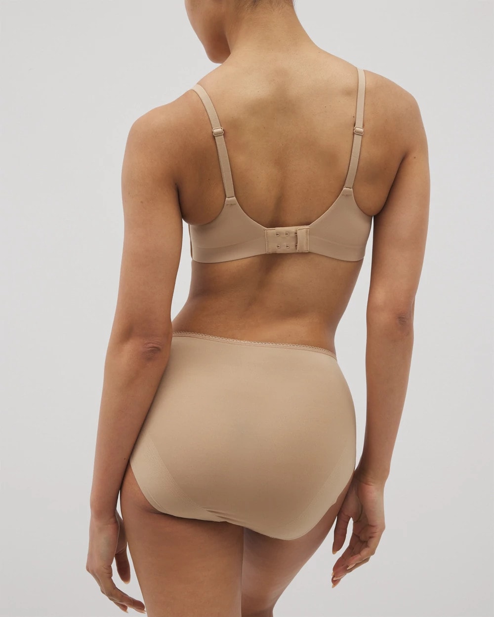 WARM AMBER - Vanishing Edge Microfiber Modern Brief Panty with Lace | Soma
