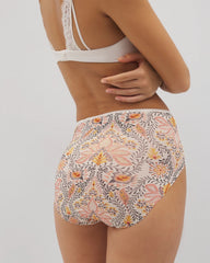 VINE PAISLEY CHAMPAGNE M - Vanishing Edge Microfiber Modern Brief Panty with Lace | Soma