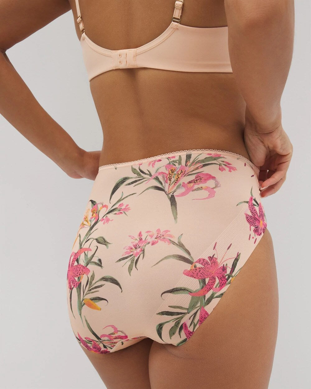 LE TIGRE FLORA MINI PEACH - Vanishing Edge Microfiber Modern Brief Panty with Lace | Soma