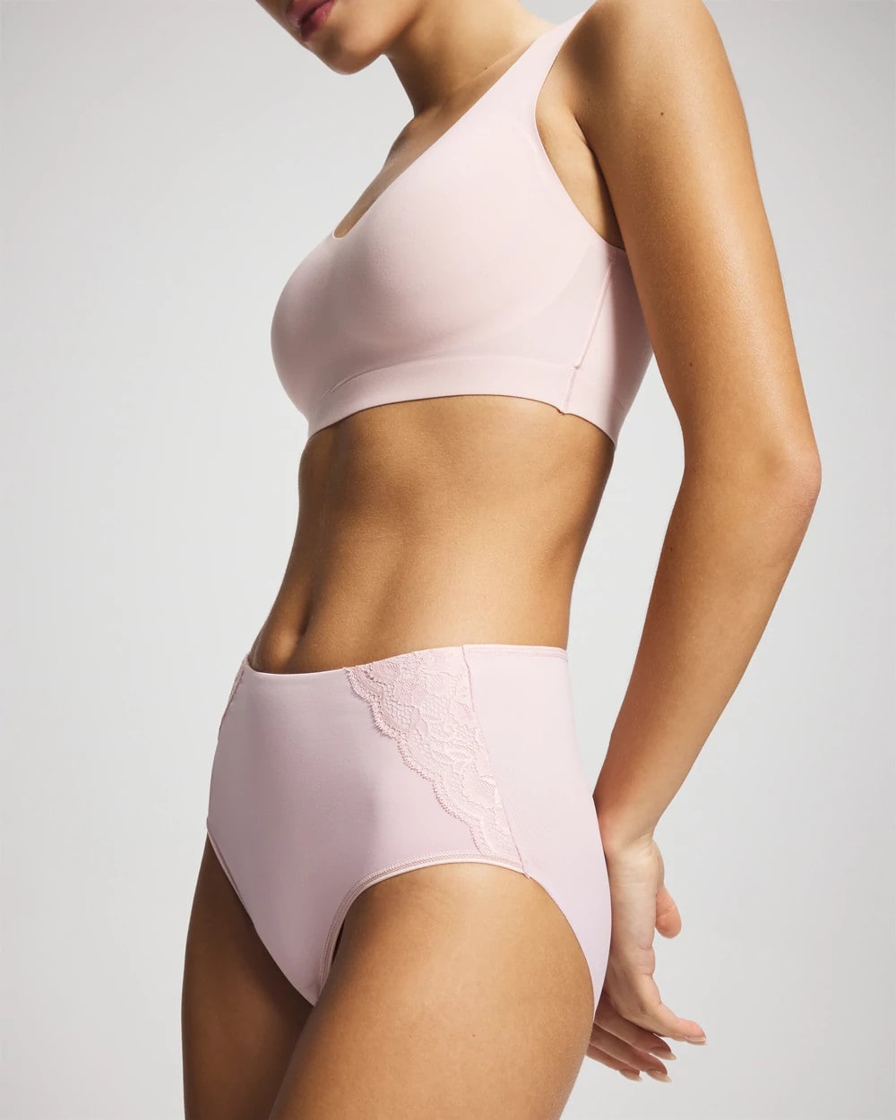 PRETTY PINK - Tummy Modern Brief Panty with Lace | Soma