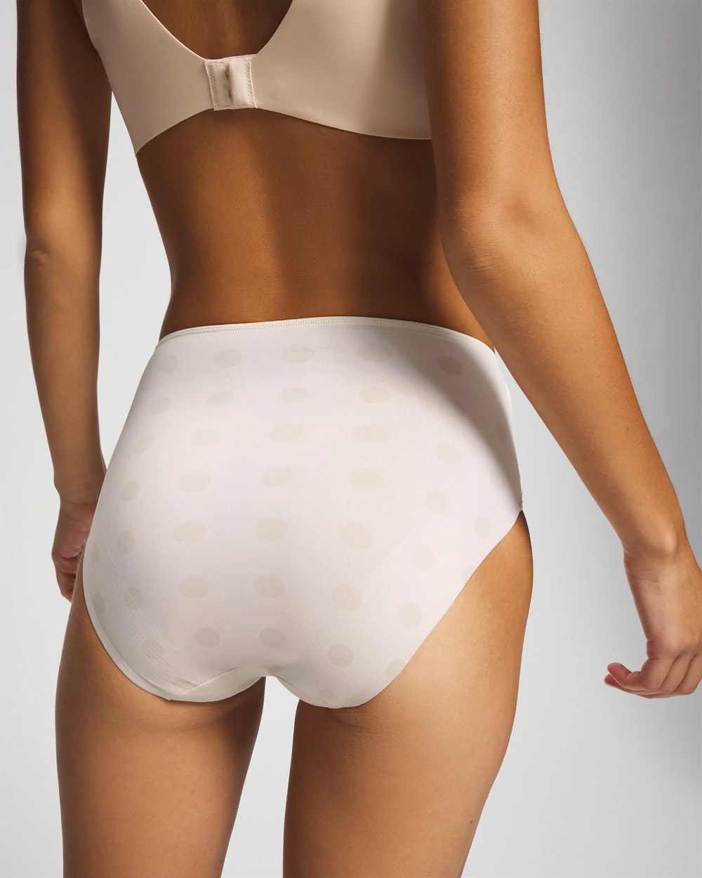 DRAMA DOTS CHAMPAGNE - Tummy Modern Brief Panty with Lace | Soma