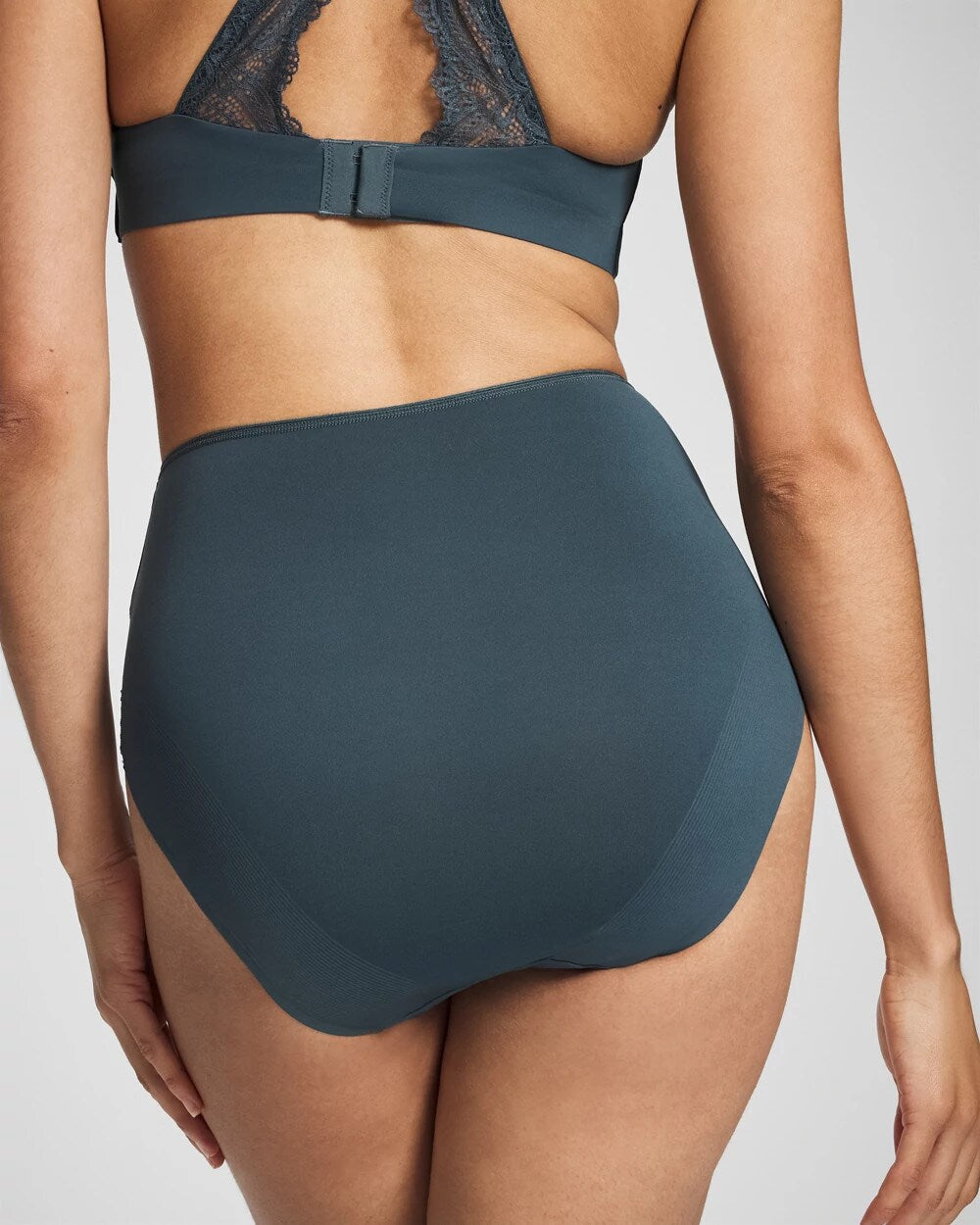 PETROL - Tummy High-Waist Brief Panty with Lace | Soma