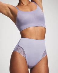 LAVENDER CLOUD - Tummy High-Waist Brief Panty with Lace | Soma