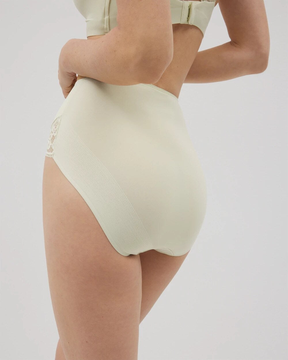 ALOE WASH - Tummy High-Waist Brief Panty with Lace | Soma