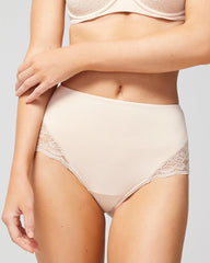 PALE SAND - High-Waist Brief Panty with Lace | Soma