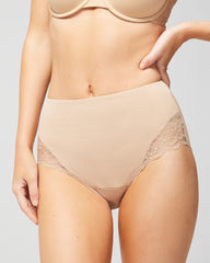 WARM AMBER - High-Waist Brief Panty with Lace | Soma