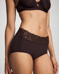CHOC PLUM W DTM FOIL - Brief Panty with Super Soft Signature Lace | Soma