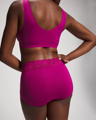 MAGENTA ORCHID - Brief Panty with Super Soft Signature Lace | Soma