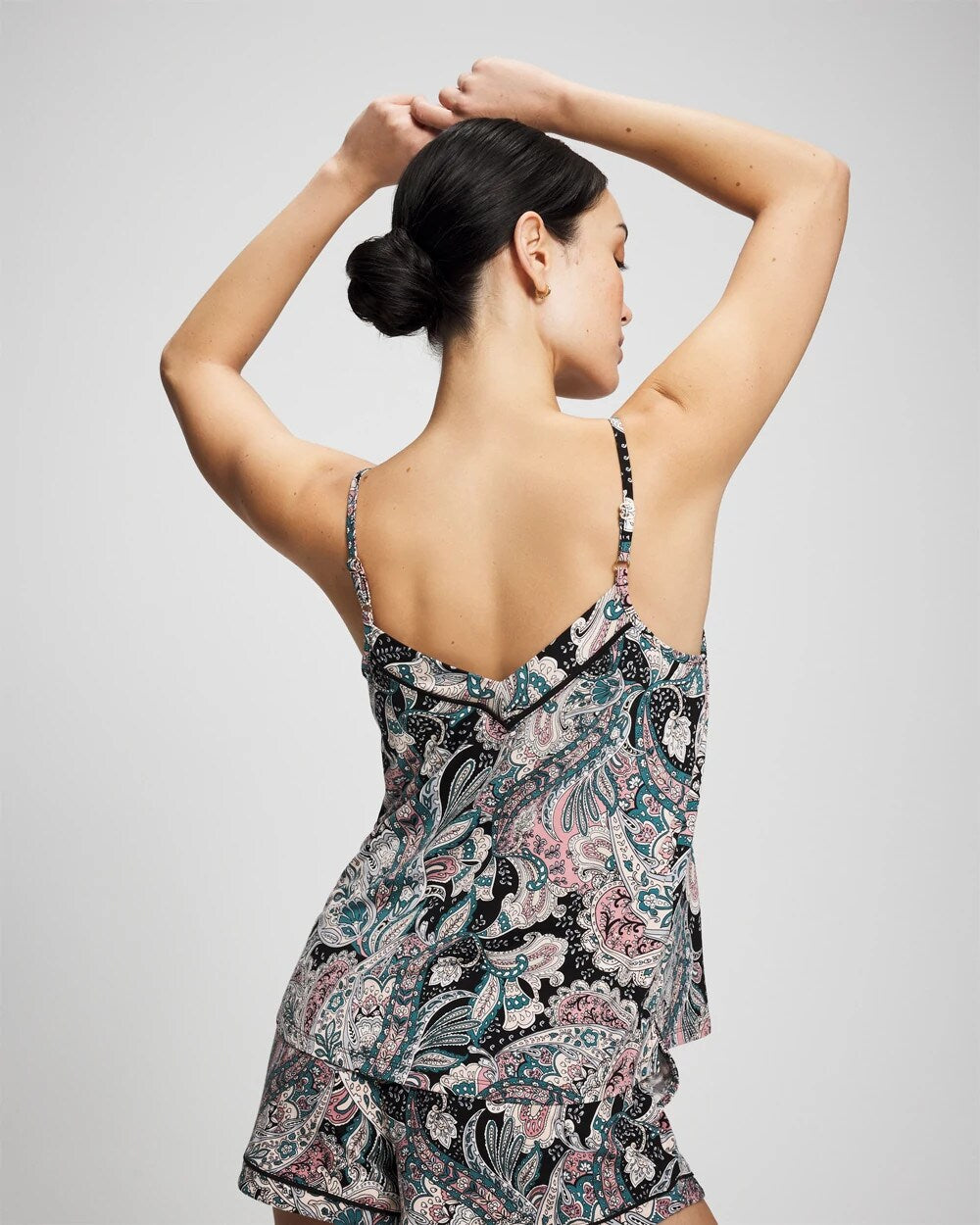 REGAL PAISLEY BLACK - Piped Pajama Cami | Soma