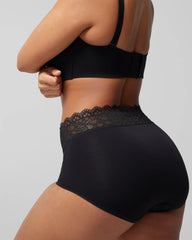 BLACK - Brief Panty with Enchanting Lace | Soma