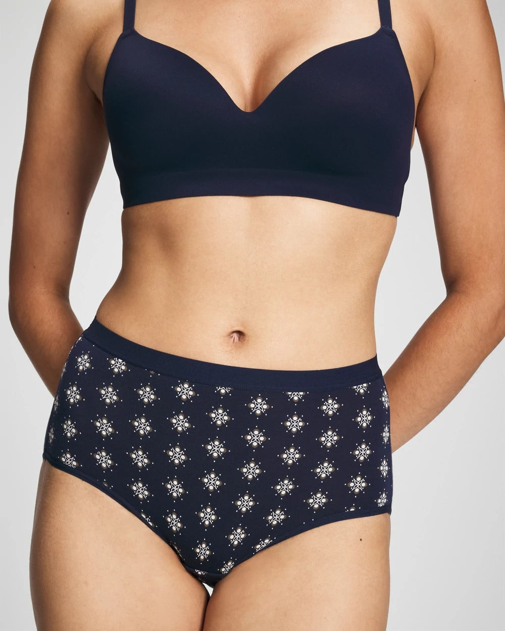 BELLE FOULARD MINI NAVY - Cotton Modern Brief Panty | Soma