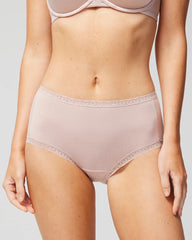 ADOBE ROSE - Cotton Brief Panty with Lace Trim | Soma