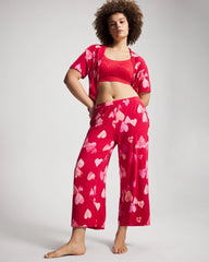 WHOLE LOTTA LOVE RED - Cropped Pajama Pants | Soma