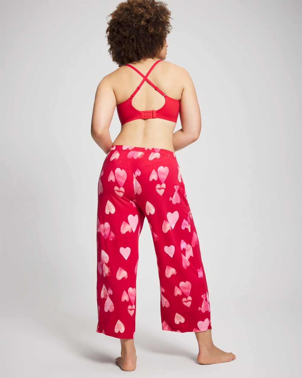 WHOLE LOTTA LOVE RED - Cropped Pajama Pants | Soma